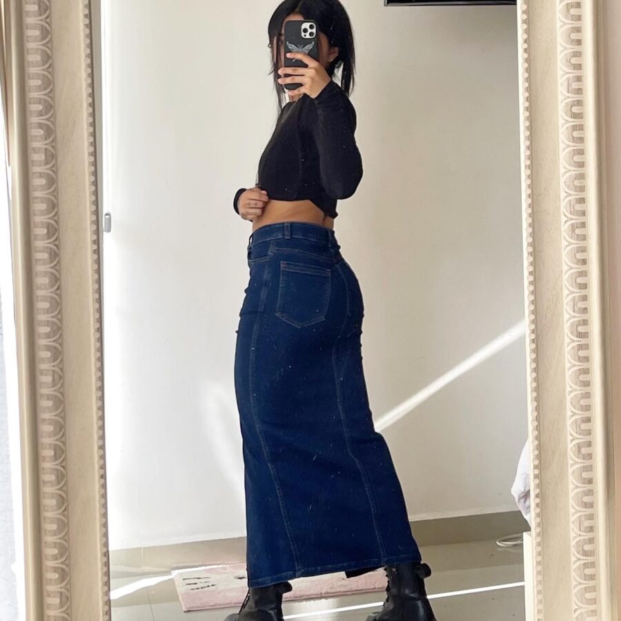 FALDA DENIM LARGA - Imagen 3