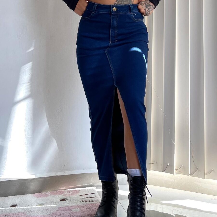 FALDA DENIM LARGA - Imagen 4